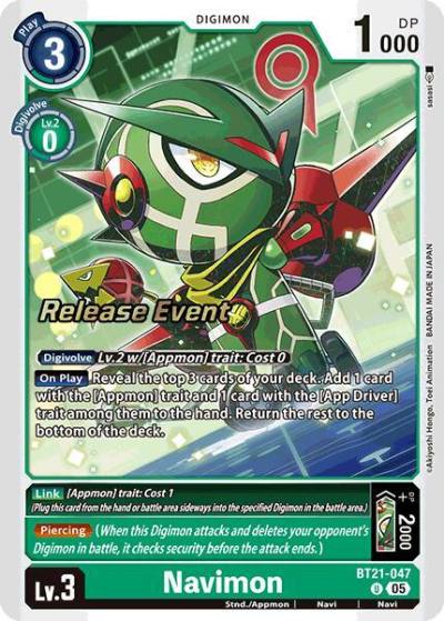 Navimon BT21-047 U World Convergence Release Event Cards Digimon card