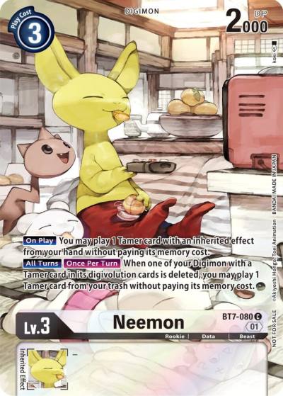 Neemon 2nd Anniversary Frontier Card BT7-080 C Next Adventure Digimon card