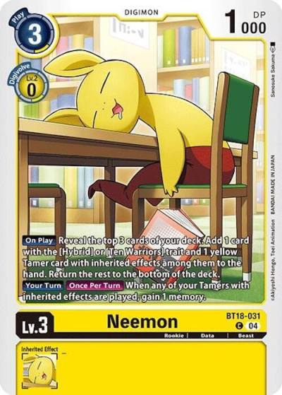 Neemon BT18-031 C Release Special Booster 2.0 Digimon card
