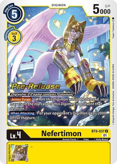 Nefertimon BT9-037 U X Record Pre-Release Cards Digimon card