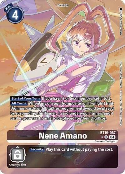 Nene Amano Alternate Art BT19-087 U Release Special Booster 2.0 Digimon card