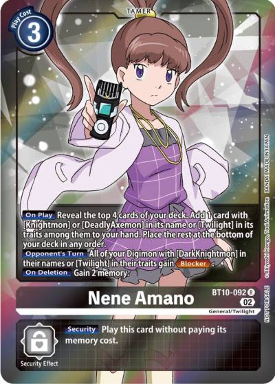 Nene Amano Box Topper BT10-092 R Xros Encounter Digimon card