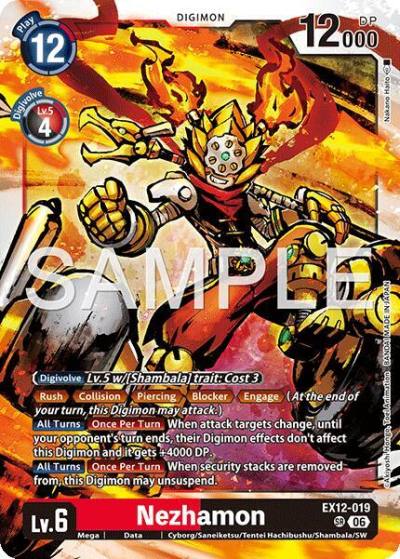 Nezhamon EX12-019 SR Digital World Shambala Digimon card