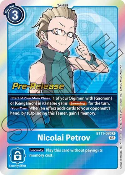 Nicolai Petrov BT11-090 R Dimensional Phase Pre-Release Cards Digimon card