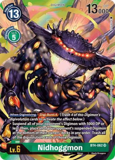 Nidhoggmon Alternate Art BT4-062 SR Great Legend Digimon card