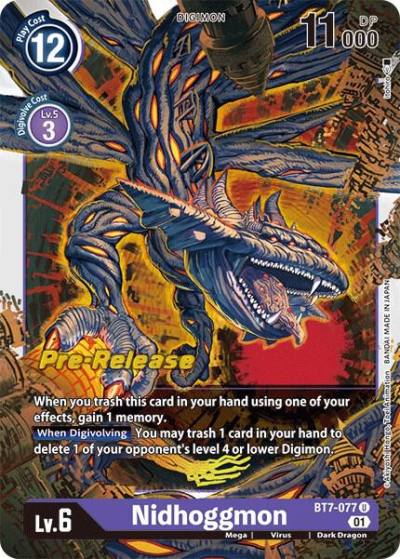 Nidhoggmon BT7-077 U Next Adventure Pre-Release Cards Digimon card