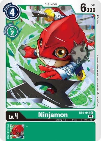 Ninjamon BT9-048 C X Record Digimon card