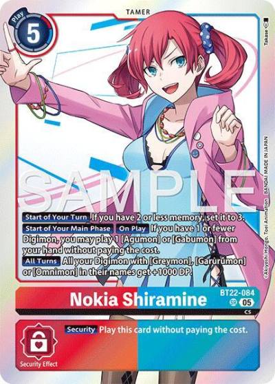 Nokia Shiramine BT22-084 SR Cyber Eden Digimon card
