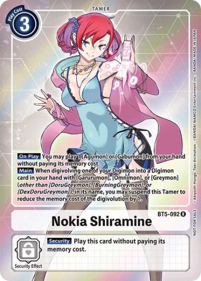 Nokia Shiramine Box Topper BT5-092 R Battle of Omni Digimon card