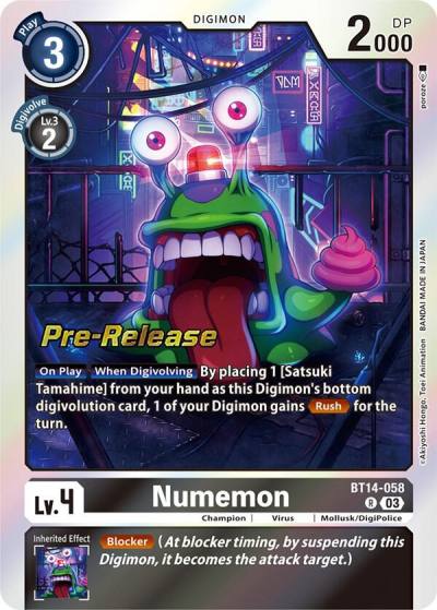 Numemon BT14-058 R Blast Ace Pre-Release Cards Digimon card