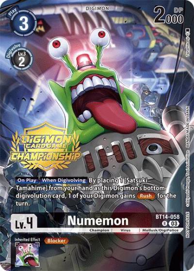 Numemon Championship 2024 Tamers Pack BT14-058 R Blast Ace Digimon card