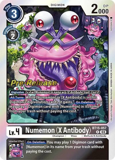 Numemon X Antibody BT15-057 R Exceed Apocalypse Pre-Release Cards Digimon card