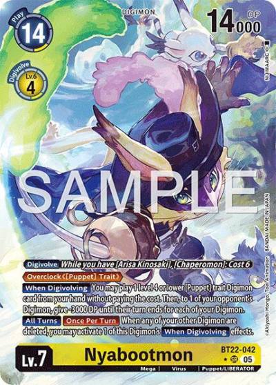 Nyabootmon Alternate Art BT22-042 SR Cyber Eden Digimon card