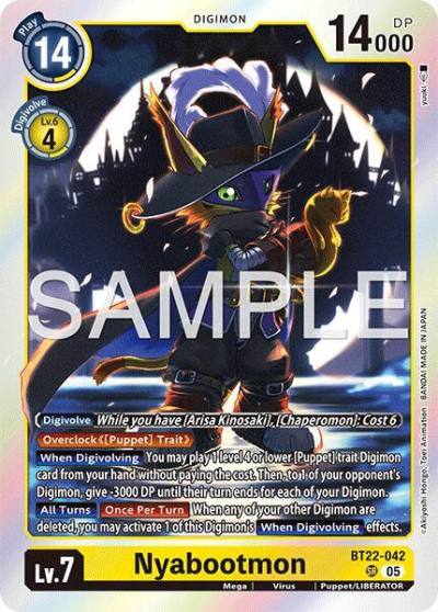 Nyabootmon BT22-042 SR Cyber Eden Digimon card