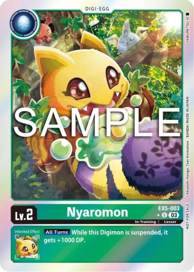 Nyaromon Animal Colosseum Box Promotion Pack EX5-003 U Animal Colosseum Digimon card