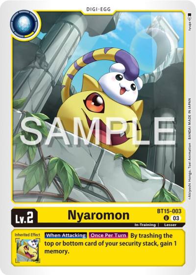 Nyaromon BT15-003 U Exceed Apocalypse Digimon card