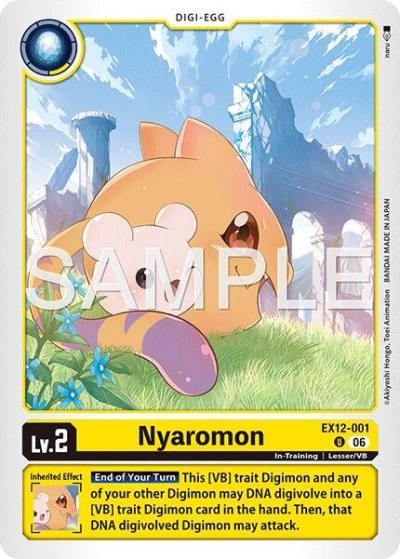 Nyaromon EX12-001 U Digital World Shambala Digimon card