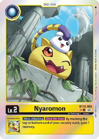Nyaromon Exceed Apocalypse Box Promotion Pack BT15-003 U Exceed Apocalypse Digimon card