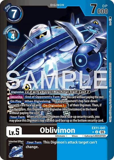 Oblivimon (Limited Foil) EX11-041 U Dawn of Liberator Digimon card