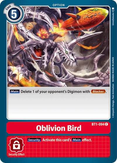 Oblivion Bird BT1-094 C Release Special Booster 1.0 Digimon card