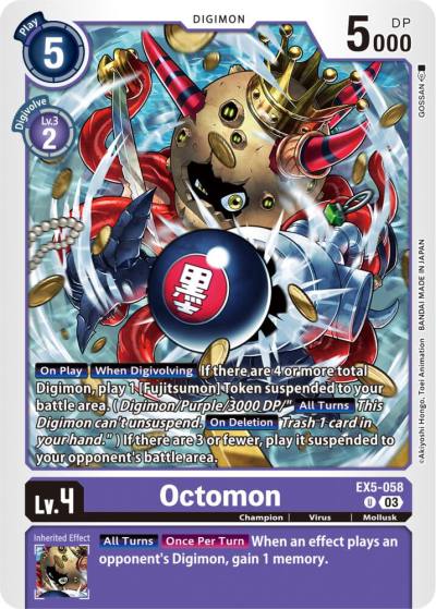 Octomon EX5-058 U Animal Colosseum Digimon card