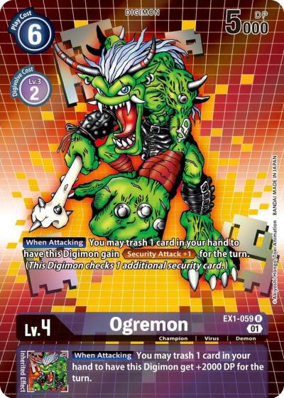 Ogremon Alternate Art EX1-059 R Classic Collection Digimon card