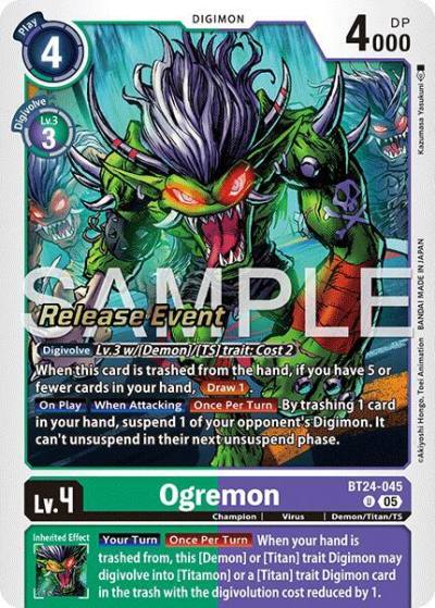 Ogremon BT24-045 U Time Stranger Release Event Cards Digimon card