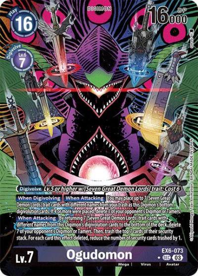 Ogudomon Alternate Art EX6-073 SEC Infernal Ascension Digimon card