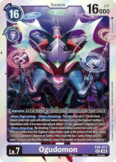 Ogudomon EX6-073 SEC Infernal Ascension Digimon card