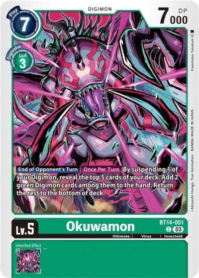 Okuwamon BT14-051 C Blast Ace Digimon card