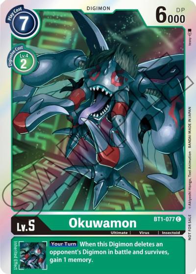 Okuwamon Event Pack 1 BT1-077 C Release Special Booster 1.0 Digimon card