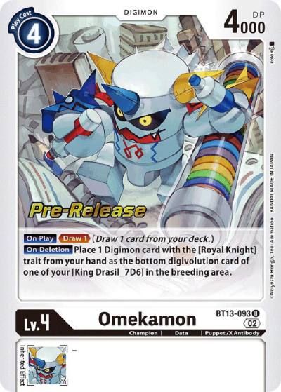 Omekamon BT13-093 U Versus Royal Knights Pre-Release Cards Digimon card