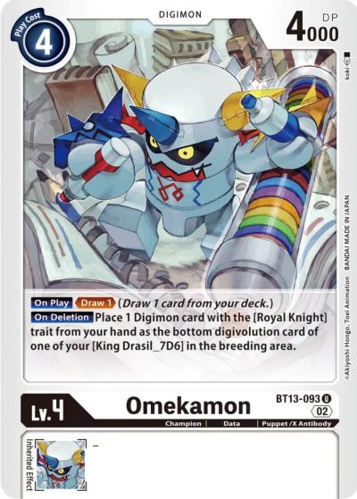 Omekamon BT13-093 U Versus Royal Knights Digimon card