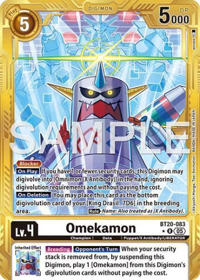 Omekamon Gold Border BT20-083 R Advanced Booster Digimon Generation Digimon card
