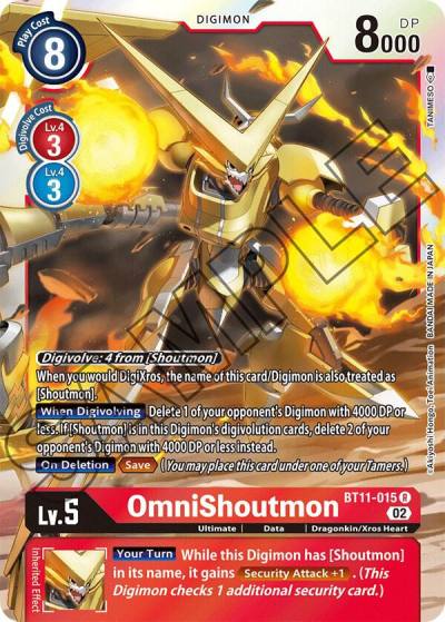 OmniShoutmon BT11-015 R Dimensional Phase Digimon card