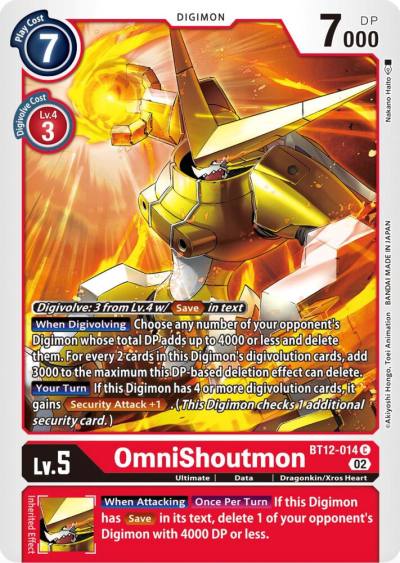 OmniShoutmon BT12-014 C Across Time Digimon card