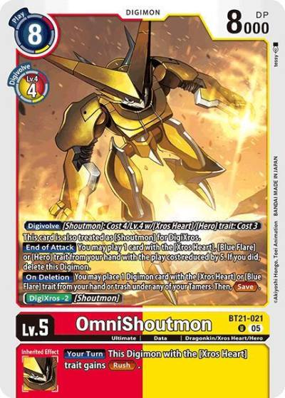 OmniShoutmon BT21-021 U World Convergence Digimon card