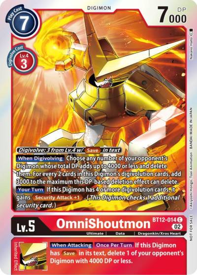 OmniShoutmon Box Topper BT12-014 C Across Time Digimon card