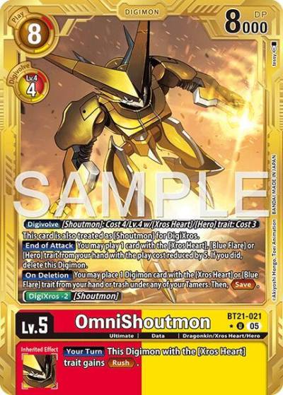 OmniShoutmon Gold Border BT21-021 U Advanced Booster Digimon Generation Digimon card