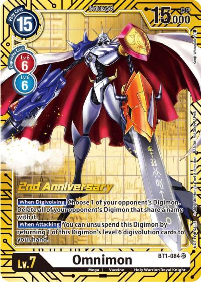 Omnimon 2nd Anniversary Card Set BT1-084 SR Release Special Booster 1.0 Digimon card