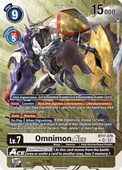 Omnimon ACE Alternate Art BT17-078 SR Secret Crisis Digimon card