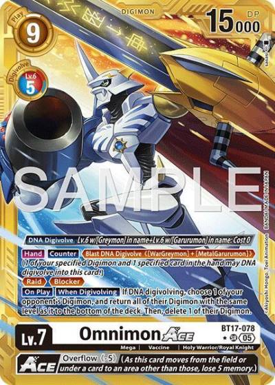 Omnimon ACE Gold Border BT17-078 SR Advanced Booster Digimon Generation Digimon card