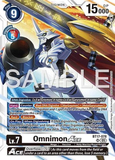 Omnimon ACE Reprint BT17-078 SR Advanced Booster Digimon Generation Digimon card