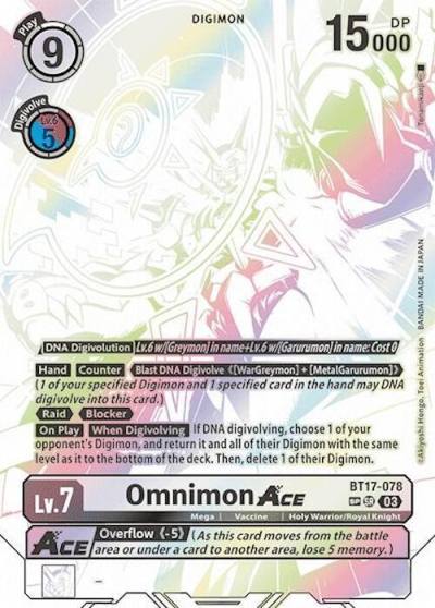 Omnimon ACE Textured BT17-078 SR Secret Crisis Digimon card