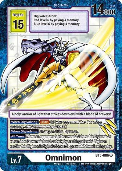 Omnimon Across Time Box Promo BT5-086 SR Battle of Omni Digimon card