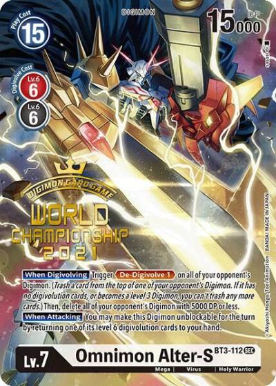 Omnimon Alter S Secret Rare World Championship 2021 BT3-112 SEC Release Special Booster 1.0 Digimon card