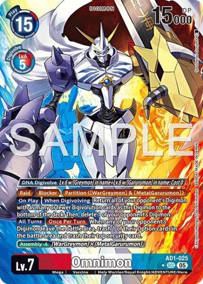 Omnimon Alternate Art AD1-025 SEC Advanced Booster Digimon Generation Digimon card