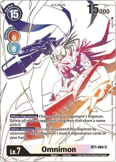 Omnimon Alternate Art BT1-084 SR Double Diamond Digimon card