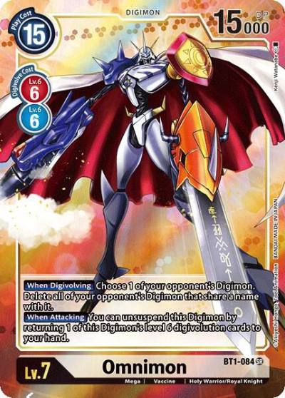 Omnimon Alternate Art BT1-084 SR Release Special Booster 1.0 Digimon card