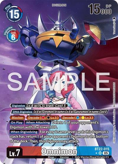 Omnimon Alternate Art BT22-015 SR Cyber Eden Digimon card